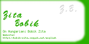zita bobik business card